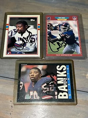 Carl Banks Lot Of 3 Autographed Signed Football Cards 1985 Rookie Topps Score  • $39.99