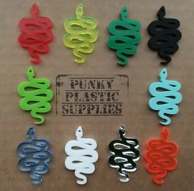 5x Snake Laser Cut Acrylic Charms/pendants/ Cabochons/ Jewellery Making • £2