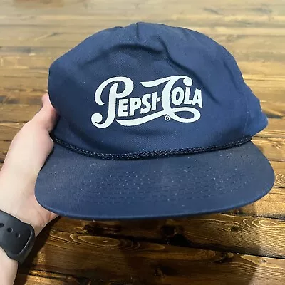 Vintage Hat Navy Pepsi Cola Cap Retro • $30
