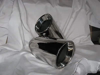  (2) Stainless Steel Cherry Bomb Exhaust Tip Double Wall 2.5  X 4  X 8  IAD408NS • $45