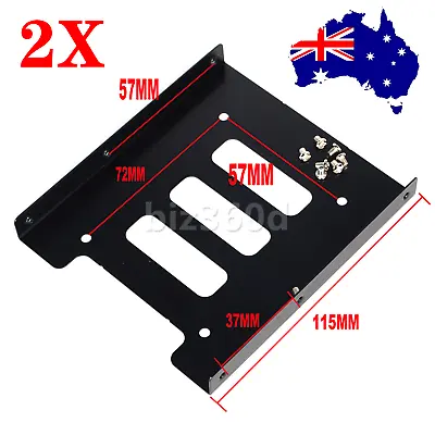 $8.99 • Buy 2x 2.5  HDD / SSD To 3.5  Bay Mounting Adapter Bracket For Desktop Computer Case