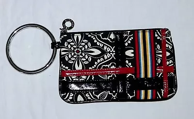 VERA BRADLEY Barcelona Pattern Top Zip Silver Bangle Wristlet Wallet  EXC • $26.99