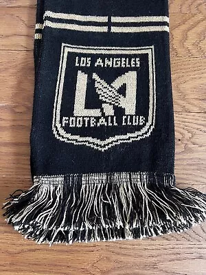 LAFC Los Angeles Football Club Black &  Gold  Knit Scarf DEFEND THE BANC • $19.99