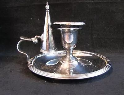 £25 • Buy Maple & Co. Silver Plate Candle Holder With Snuffer Cone