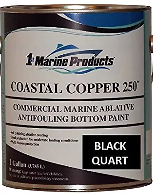 Marine Coastal Copper 250 Ablative Antifouling Bottom Boat Paint Black Quart • $42.45