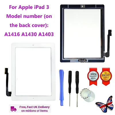 £11.99 • Buy For Apple IPad 3rd Generation Glass Digitizer Touch Screen Replacement White AAA