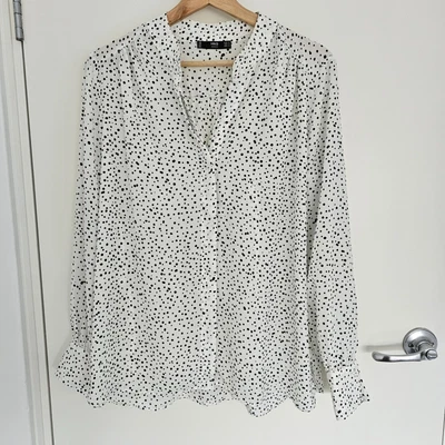 $12.95 • Buy MNG MANGO Dots Print Blouse — Size M