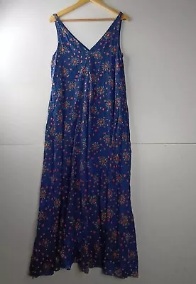 Country Road Womens Size 10 Blue Sleeveless Lightweight Maxi Dress Lined Pockets • $17.43