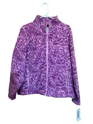 NEW Cabelas Womens Fleece  Snake River Jacket Purple Scroll XL Full Zip /Pockets • $29.99