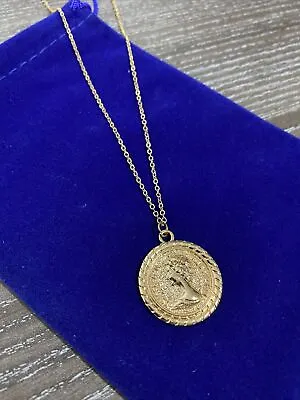 £9.99 • Buy Coin Pendant Necklace Gold 20”