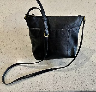 FOSSIL #SHB2060 Small Black Leather Crossbody Shoulder Bag • $15