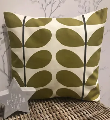 Handmade Orla Kiely Two Stem Olive Moss Green Cushion Cover 16 X16  • £9.50