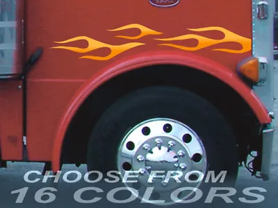 Hot Rod Flame Decals 6pc Set  16 Colors  For Peterbilt 379 Kenworth W900 Mack • $52.95