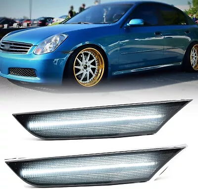 Pair LED Side Marker Light Front Bumper Lamp For 2003-2006 Infiniti G35 Sedan 4D • $29.59