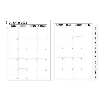 2024 FITS Montblanc Small 6 Ring Organizer Tabbed Calendar Monthly 6 Ring Agenda • $43.12