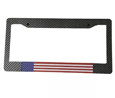 Carbon Fiber American License Plate Frame Tag • $15.80