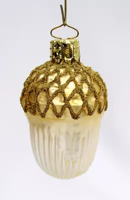 Christborn 2 1/2  Glass Gold Acorn Ornament - Hang It For Good Luck - Germany • $9.99