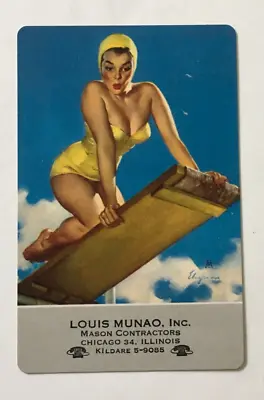 1 Vintage PIN-UP Sexy Single Playing Card Advertising Card By G Elvgren • $1.99