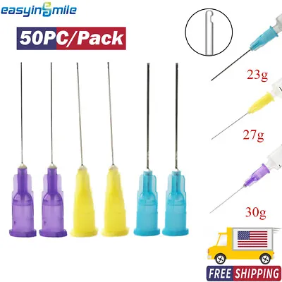 50PCS Dental Endo Irrigation Needle Syringe Tips End-Closed Side Hole 23/27/30G • $21