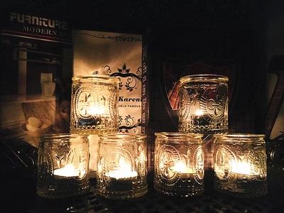 £11.51 • Buy New 6/12pcs Vintage Glass Tea Light Candle Holders Set Wedding Decor Hanging Jar