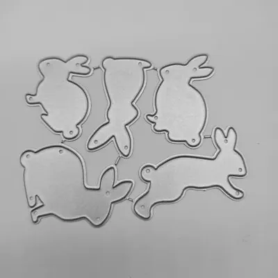 Carbon Steel Cutting Dies Easter Five Rabbits Embossing Die Cuts Stencils • £5.39