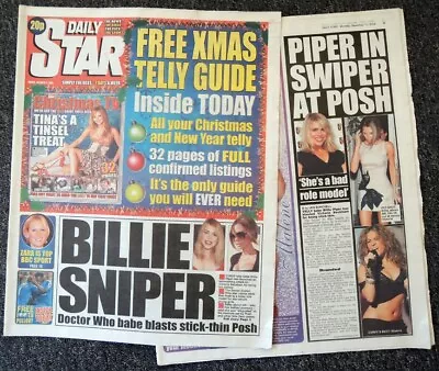 £11.99 • Buy Daily Star Newspaper 11 Dec 2006 . Doctor Who Billie Piper Front Cover & Feature