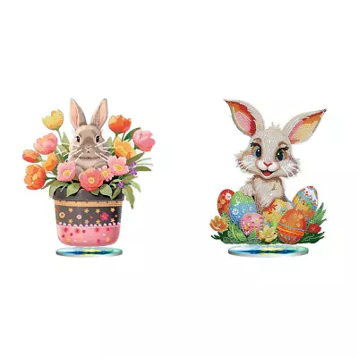 DIY Diamond Painting Desktop Ornaments Kit For Office Decor (Easter Egg Bunny) • £23.43