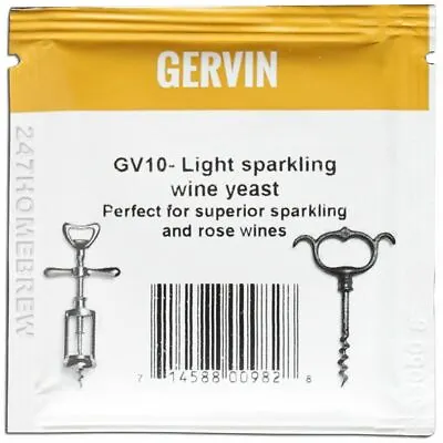 £4.26 • Buy Gervin GV10 Wine Yeast 5g Champagne & Dessert Wines Upto 18.5% 5-23L