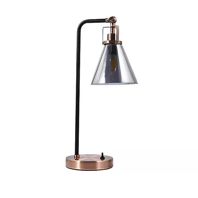 £20.99 • Buy Table Lamp Antique Copper Effect Smoked Glass Touch Sensor Bedside Bedroom