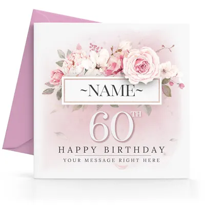 Personalised 60th Birthday Card Female Daughter Sister Friend Wife Mum Grandma • £2.95