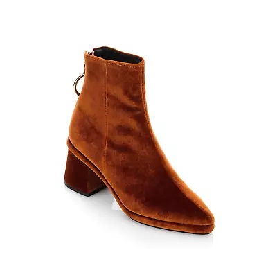 Reike Nen Copper Burnt Orange Velvet Pointed Toe Boots Size 39 • $125