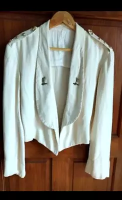 Captains Cream Mess Dress Jacket  Royal Corps Of Signals Ex-British Army 3 Pips • £100