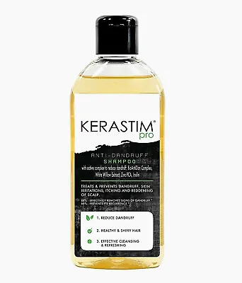 KERASTIM PRO Anti-Dandruff Shampoo With Natural Strong Formula 200 Ml Treatment • £7.95