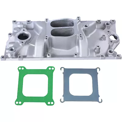 Satin Aluminum Intake Manifold Dual Plane For SBC Small Block Chevy 1996-2002 • $111.66