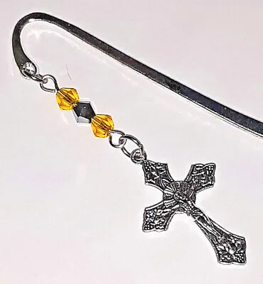 Silver Cross Bookmark NEW Metal Christian Crucifix Religious Bookmark For Bible • $8.54