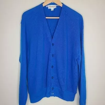 Vintage Brian MacNeil Blue Men's Cardigan Grandpa Mr Rogers Sweater Size XL • $35