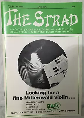 The Strad Magazine -  April 1976- Violin Strings -mittenwald Violin • $9.59