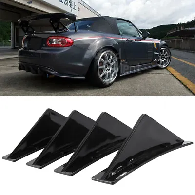 For Mazda 3 6 CX-5  Fin Car Rear Bumper Spoiler Wing Diffuser Glossy Black • $26.66
