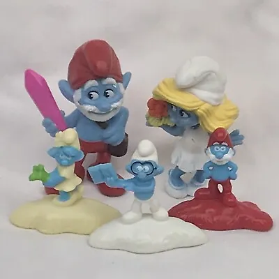Smurfs Figure Papa Smurf Smurfette McDonalds Happy Meal Toys Lot Of 5 • $11.02