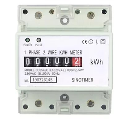 1 PCS Electric Single Phase Two Wire Energy Meter KWh Counter AC 220V 100A1687 • $22.72