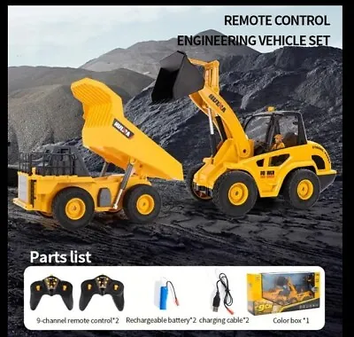 Huina 1515 Rc Truck Dumptruck Loader COMBO 2.4g 1:24 Scale 2 Units 2 Controller • $45.99