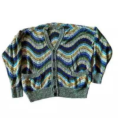 Vintage Missoni 90s Italian Hand Knit Cardigan Men's XL • $89