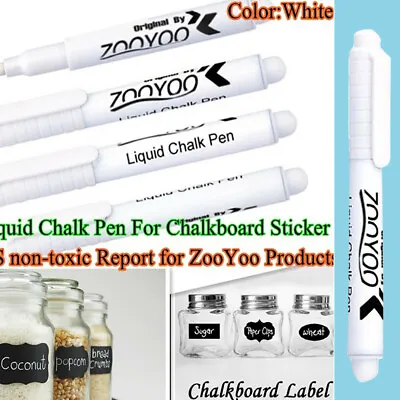 White Liquid Chalk Pen Marker For Glass Windows Chalkboard Blackboard Sticker 十 • $9.11