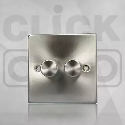 £13.95 • Buy Scolmore Click Deco Victorian Satin Chrome 2 Gang 2 Way 400W Dimmer Switch (B6)