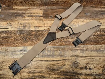 $9.79 • Buy Dickies Suspenders Beige Tan Stretch Plastic Clips Y-back 2  Wide Heavy Duty 