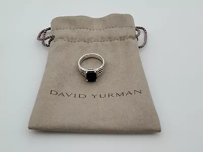 David Yurman Petite Wheaton Ring With Black Onyx And Diamonds 10x8mm Size 8 • $196