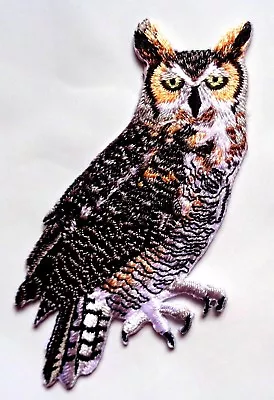 $3.99 • Buy  Horned Owl  IRON ON BIRD PATCH APPLIQUE 3-1/4  X 1-5/8  