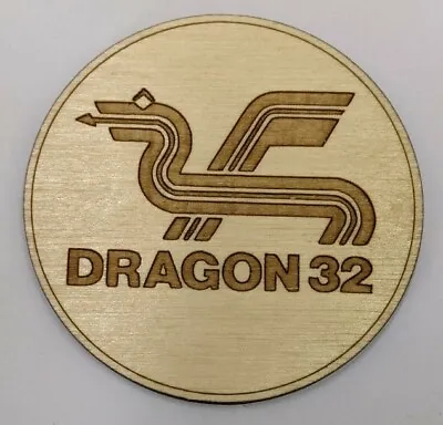 £5 • Buy Dragon 32 Logo Coaster Laser Cut From Birch Ply.