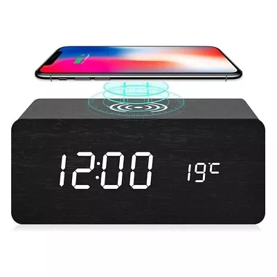 Voice Control Digital Alarm Clock With Wireless Phone Charger • £15.99