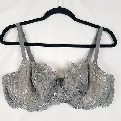 Victorias Secret Bra Dream Angels Push-Up Without Padding 36DD All Lace Gray • $23.99